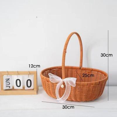 Small Imitation Rattan Bamboo Weave Gift Basket