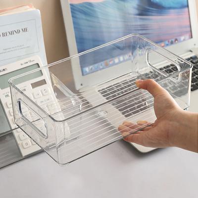 1Pc Plastic Crisper Transparent Box Refrigerator Crisper Storage Box Cosmetic Storage Kitchen Acrylic Desktop Storage Box