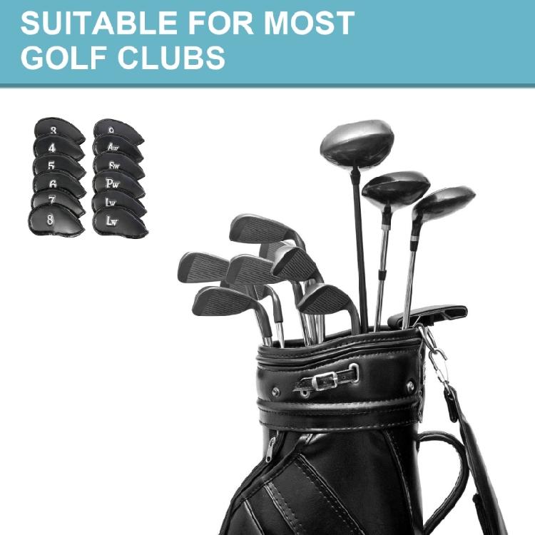 12Pcs PU Leathers Golfs Iron Head Cover with Big Number for Long Golfs Club Head