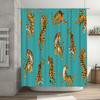 Leuchtend Blau Tiger Duschvorhang Wasserdichtes Gewebe Bedruckt für Badezimmerdekor