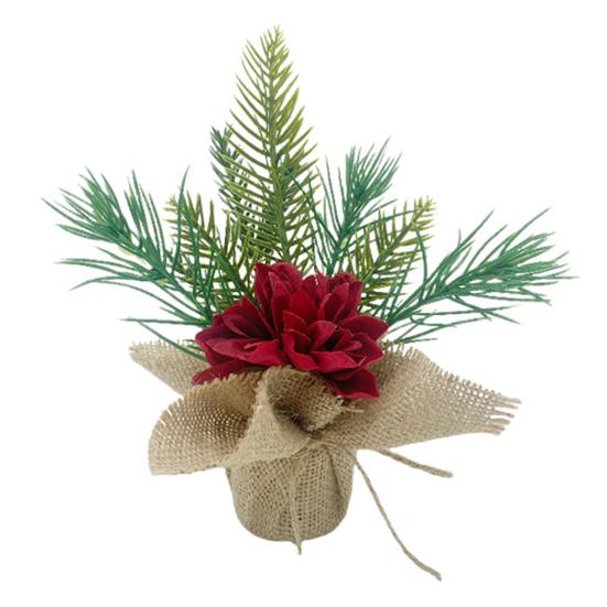 Mini-Weihnachtsbaum mit Beeren, kleiner Tisch-Weihnachtsbaum, künstlicher Blumenstrauß, Weihnachtsdekoration