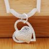 925 Silver Heart Necklace For Women Girls Vintage Luxury Jewelry Accessories Argent 925 Jewellery