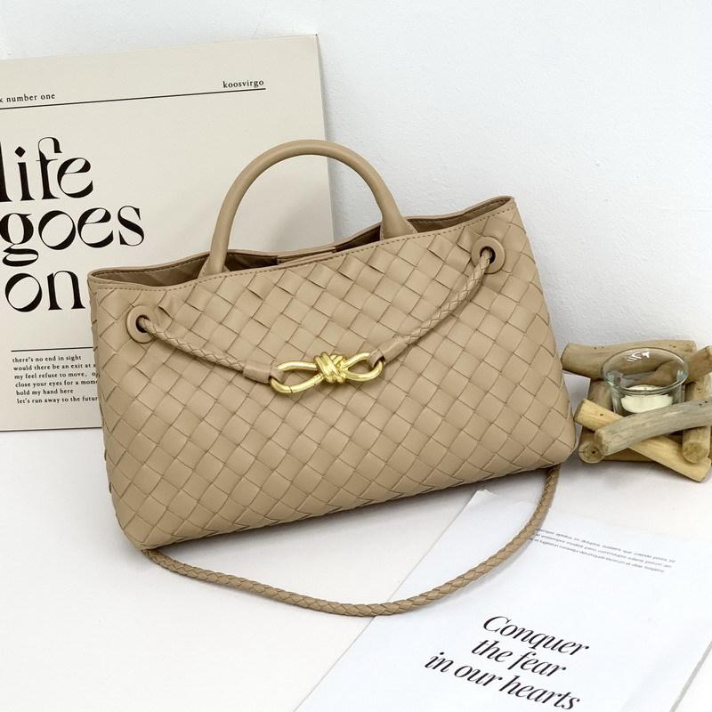 Direktverkauf ab Werk Old Money Stil 2026 neue Leder-Einkaufstasche handgewebte Damentasche Umhänge-Tragetasche Unterarmtasche