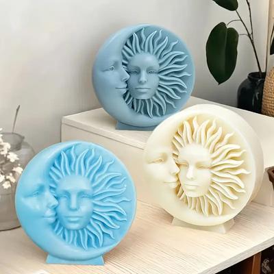 1 PIÈCE Moule en Silicone Lune et Déesse du Soleil pour la Fabrication de Bougies de Forme Artistique et Irrégulière