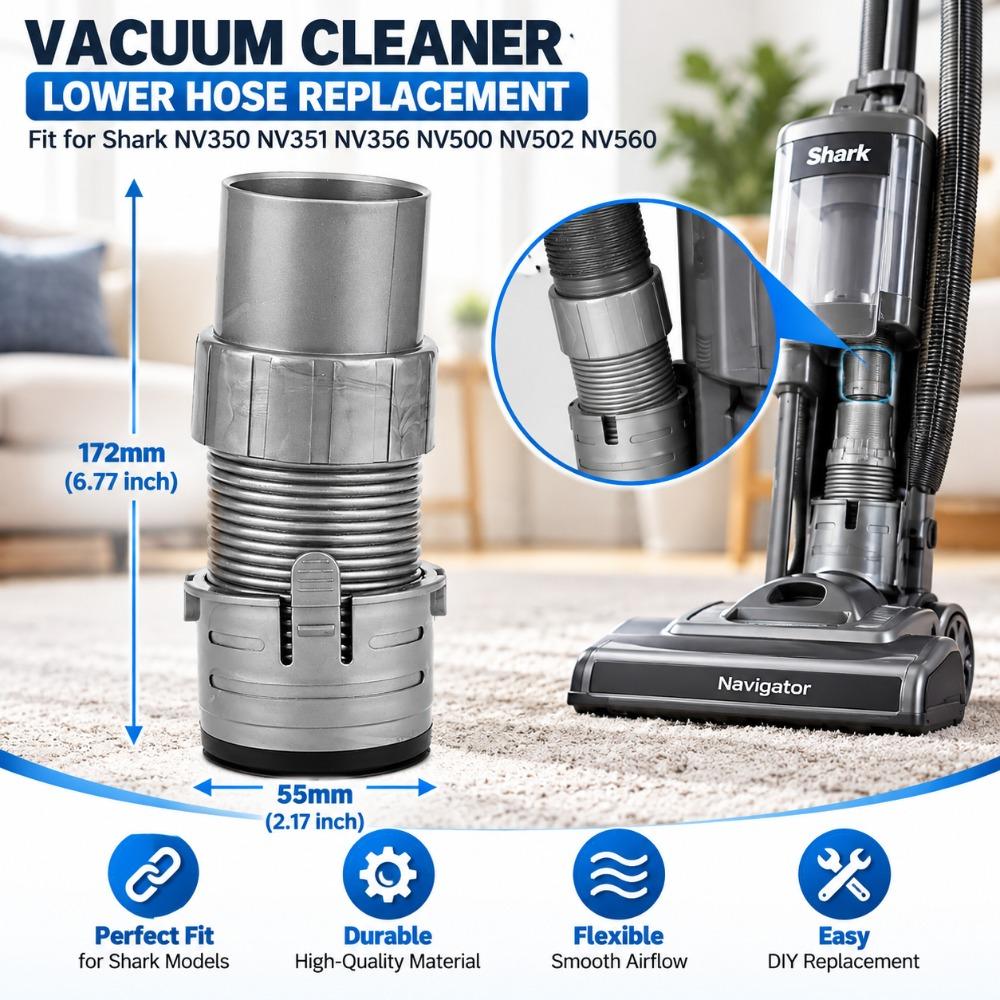 Grey Vacuum Cleaner Lower Hose EVA Vacuum Cleaner Accessory Hose for Shark Hard Floor Cleaning