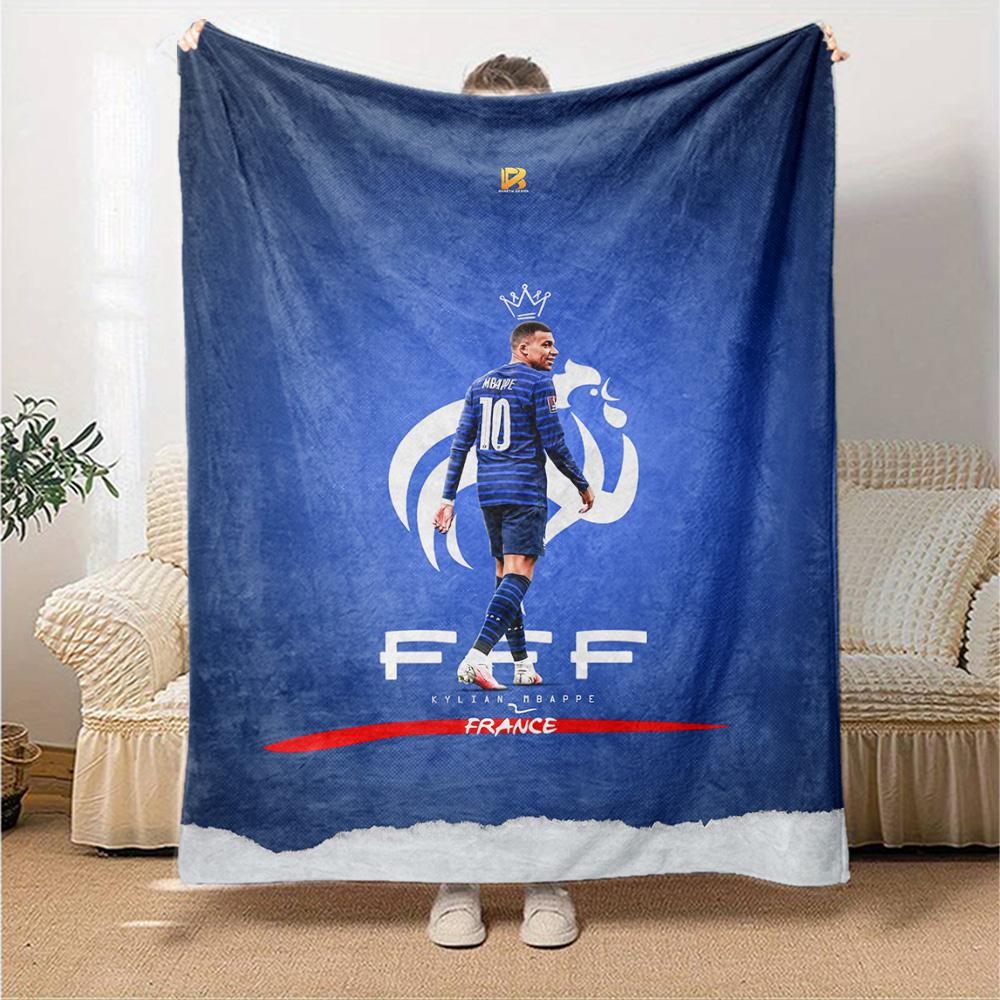 Star Player Kylian Mbappé Blanket Ultra-Soft Perfect for Office Chair Livingroom Chair Four Seasons Multipurpose Modern