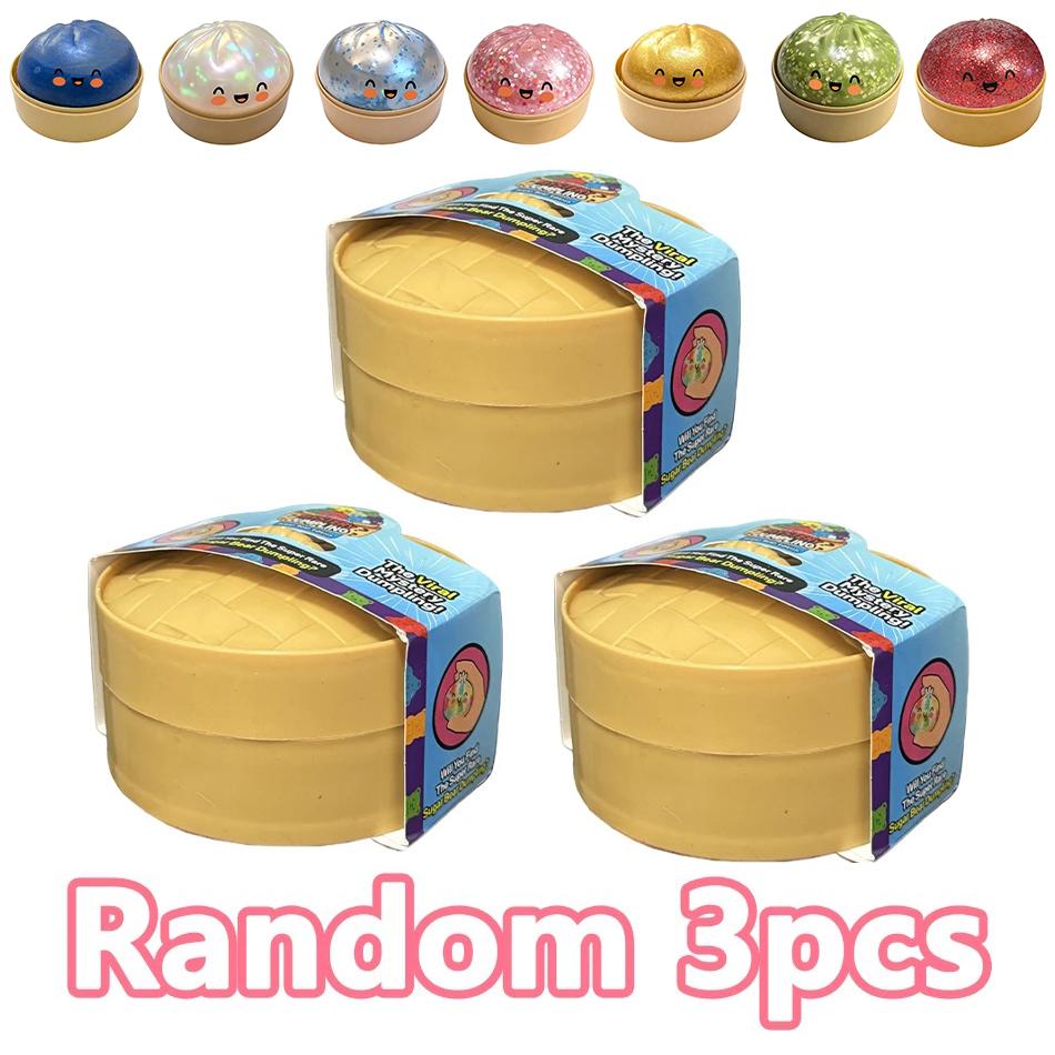 11 Styles Realistic Giant Dumpling Squeeze Toy With Bamboo Steamer Soft Dough Ball Decompression Fidget Toy Funny Creative Gift