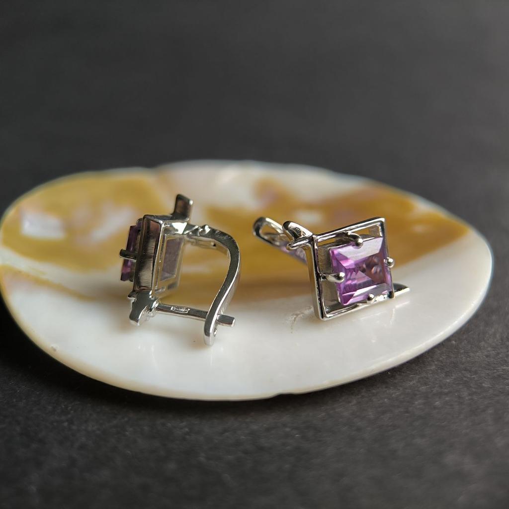 Silberne Ohrringe mit Alexandrit 4,625 ct (2187561)