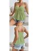 European & American Summer Fashion Chiffon Camisole with Lace Floral Trim