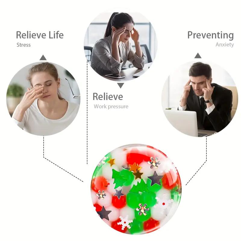 20/5pcs 3.3cm Christmas Squeeze Balls Kids Adult Anti-Anxiety Soft Sensory Toy New Year Party Gift Birthday Party Pinata Fillers