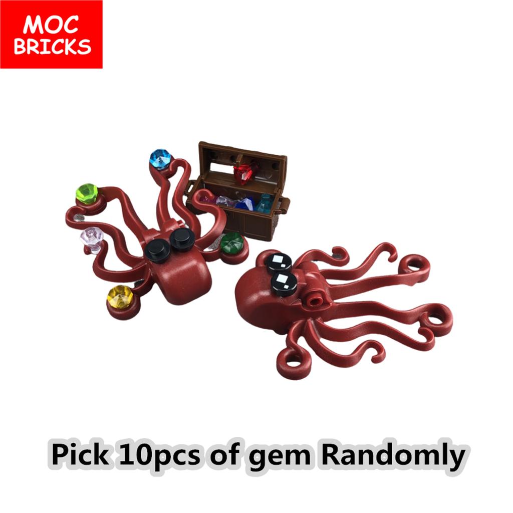 MOC Blocks Beach Ocean Palm Torso Pants Muscle Figure Ski Glasses Particles Assembled Construction Bricks Children's Playthings