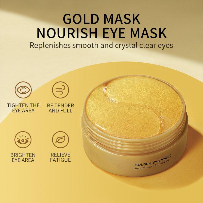 Gold Infused Eye Mask Pads Set, Hydrating Collagen Treatment for Dark Circles, Anti-Aging 60-Piece Skincare Universal