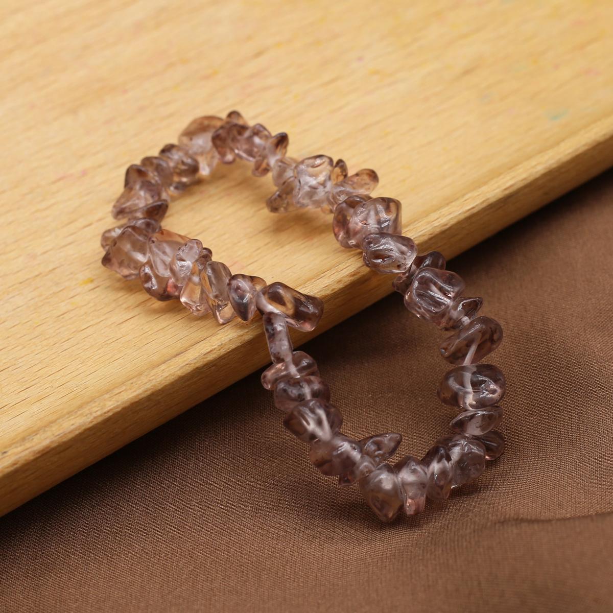 

Жіночий браслет у новому стилі, натуральний камінь, райдужний димчастий кварц/полуничний кришталевий гравійний браслет для жінок, подарунковий ланцюжок на день народження, 18 см 18CM