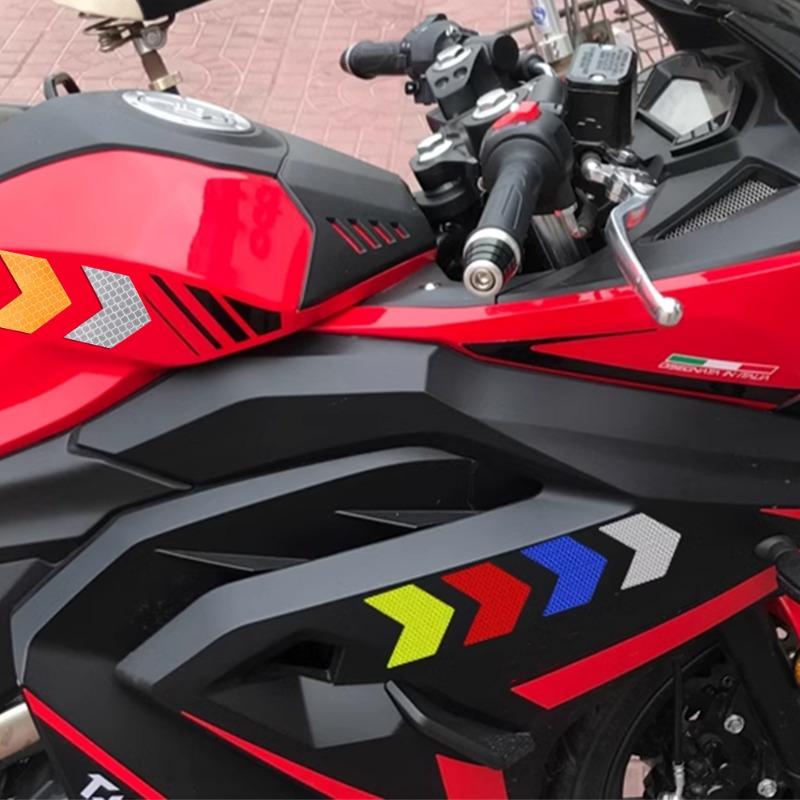 10 buc/Set Autocolant Auto Banda Reflectorizantă cu Săgeți Autocolant de Avertizare pentru Siguranță pentru Bară de Protecție Auto Portbagaj Reflector Bandă de Pericol Stilizare Auto