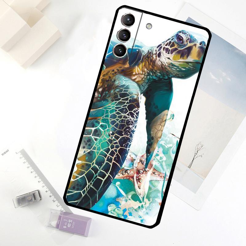 warming green turtles Phone Case For Samsung Galaxy S25 S26 Ultra S20 S21 S22 S23 S24 Ultra S10 Plus S25 FE Cover