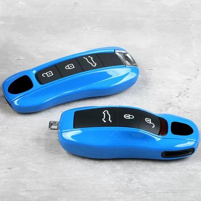 Car Key Cover Shark Blue For Panamera Boxster Macan Cayenne Taycan 911 718 Cayman I