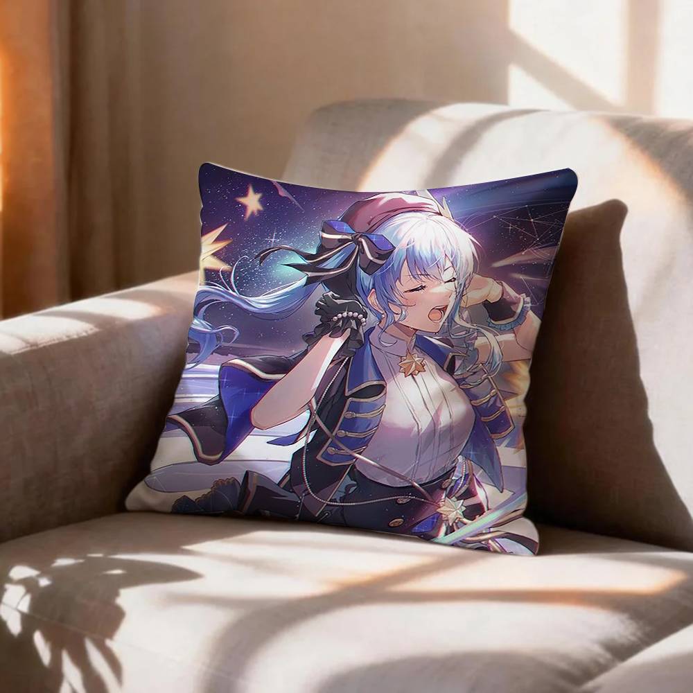 COOL Hoshimachi SSuisei Vtuber Pillow Case Pattern Printed Pillowcase For Living Room Sofa Cushion Cover
