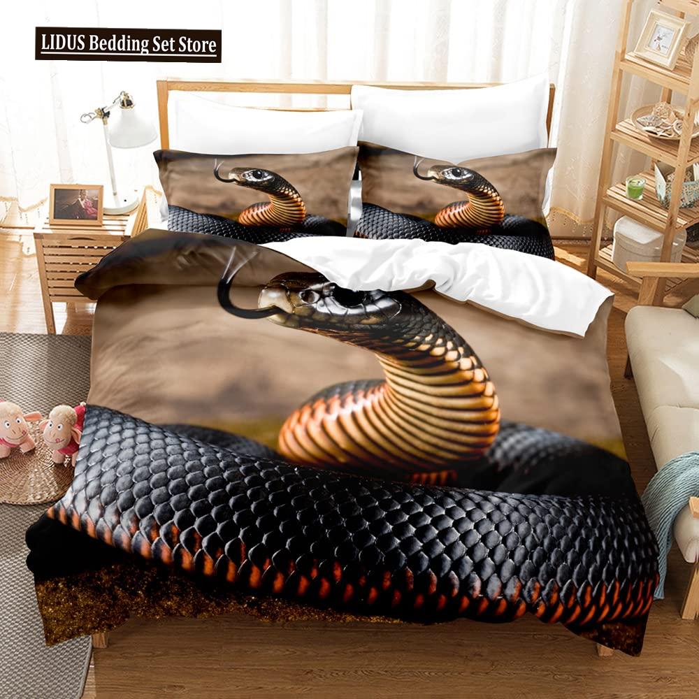 Kwiat Węża Trawa Księżyc Poliestrowy Komplet Poszewek na Kołdrę Dla Dzieci Chłopców Dziewczynek Motyl Zwierzęcy Pokrowce na Kołdrę z Poszewkami Rozmiar Twin