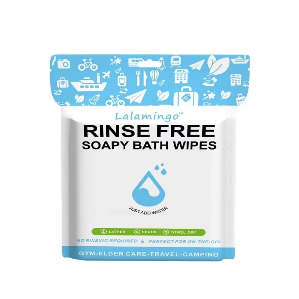 25 Pieces Soap Shampoo Infusedy No Rinse Bathing Wipes 20x20cm Foaming Towels Shower