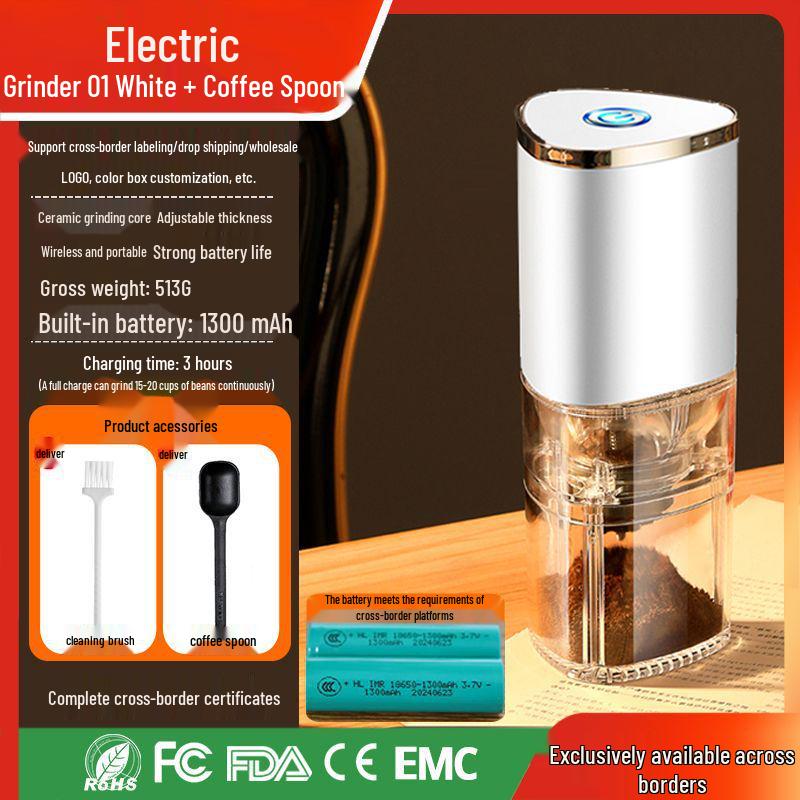 Portable Hand-Crank Electric Espresso Grinder – Compact Household Coffee Maker