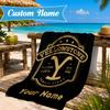 Custom Name Yellow-stone Microfiber Beach Towel, Quick-Dry, for Summer Travel, Beach Essential, Picnic Essentials, Swimming Pool