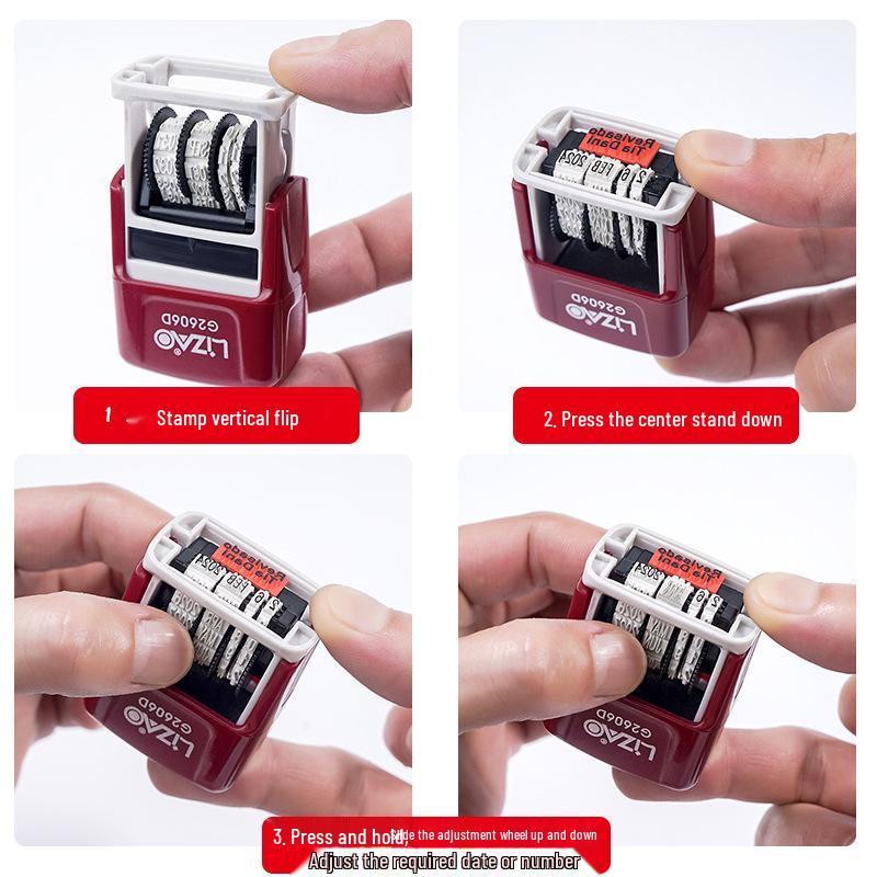 Automatic Re-inking Teacher QC Date Stamp with Adjustable Year, Month, Day