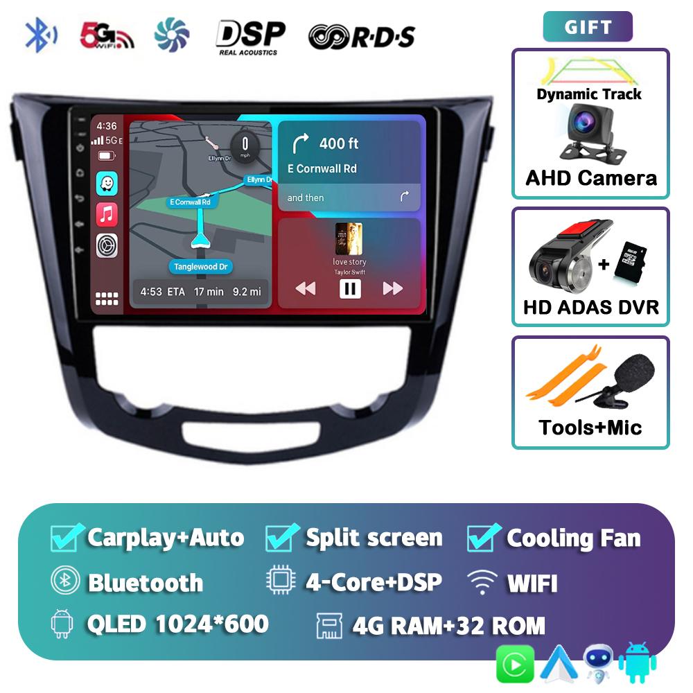 Android 14 Carplay Auto Car Radio For Nissan X-Trail Xtrail 3 T32 2013 - 2017 GPS Multimedia Video Player Stereo WIFI+4G BT DSP