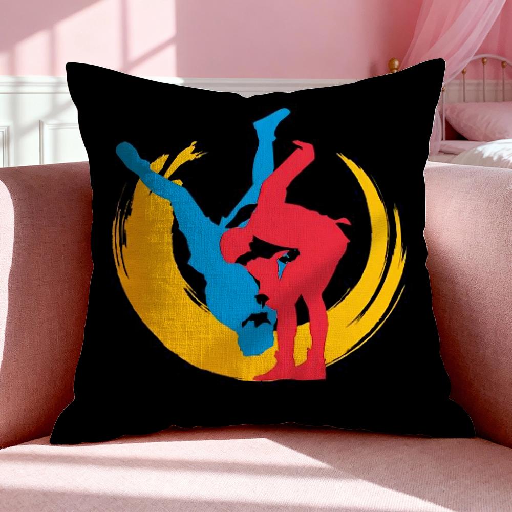 Sport J-Judo Cushion Cover Breathable Linen Pillowcase Summer Odorless Eco-Friendly Invisible Zipper Washable