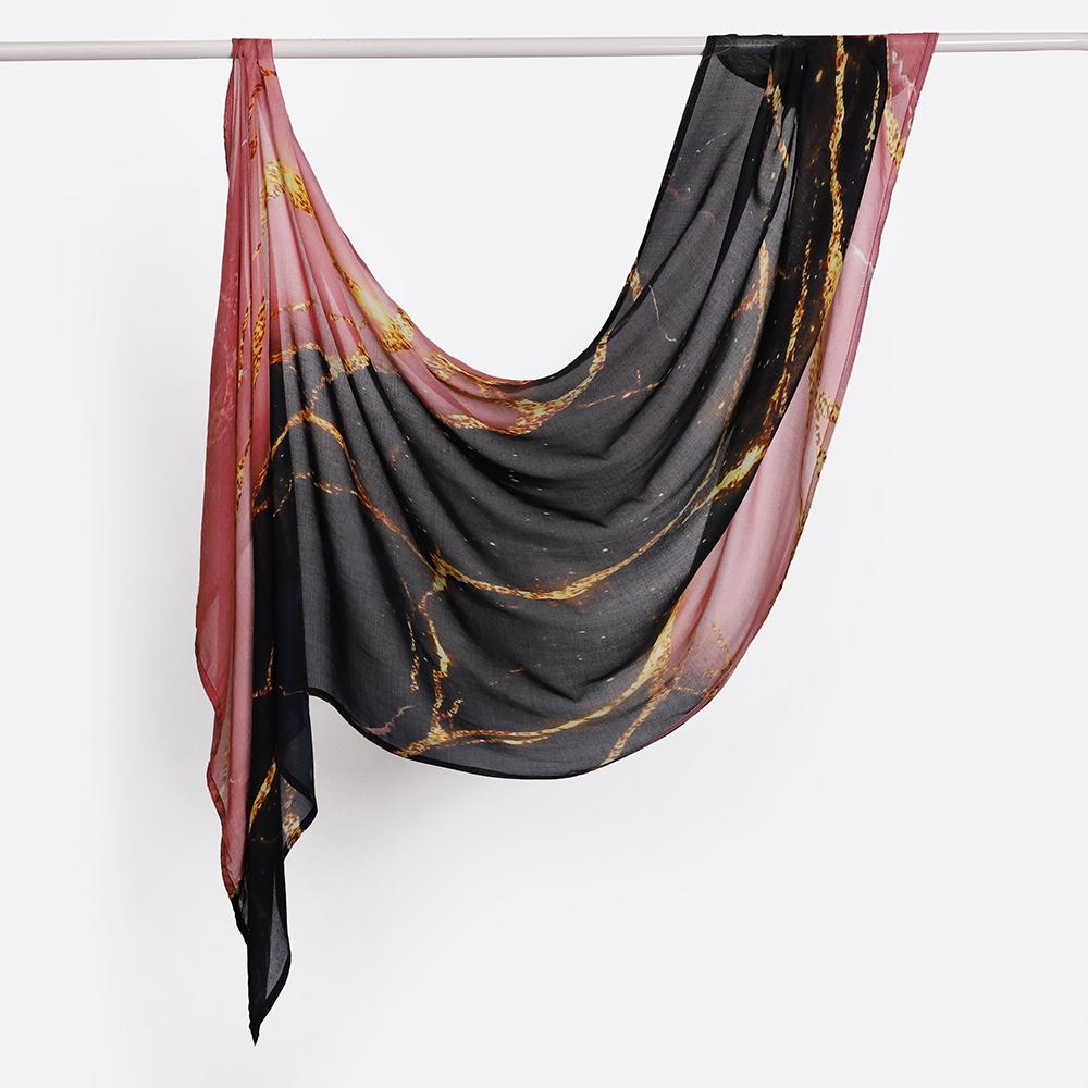 Watercolour Floral Printed Modal Breathable Light Weight Soft Cotton Rayon Viscose Woven Modal Muslim Women Shawl Hijab Scarf