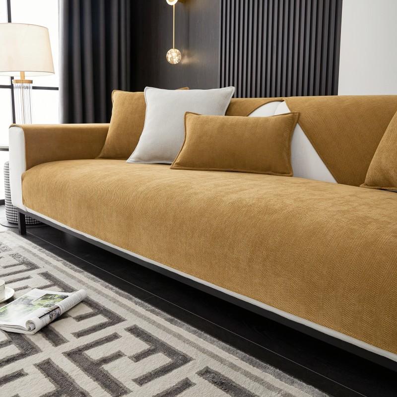 Herringbone Chenille Sofa Cushion Cover Non-Slip Four Seasons Universal Modern Light Luxury High-End Towel Cloth 70*70cm