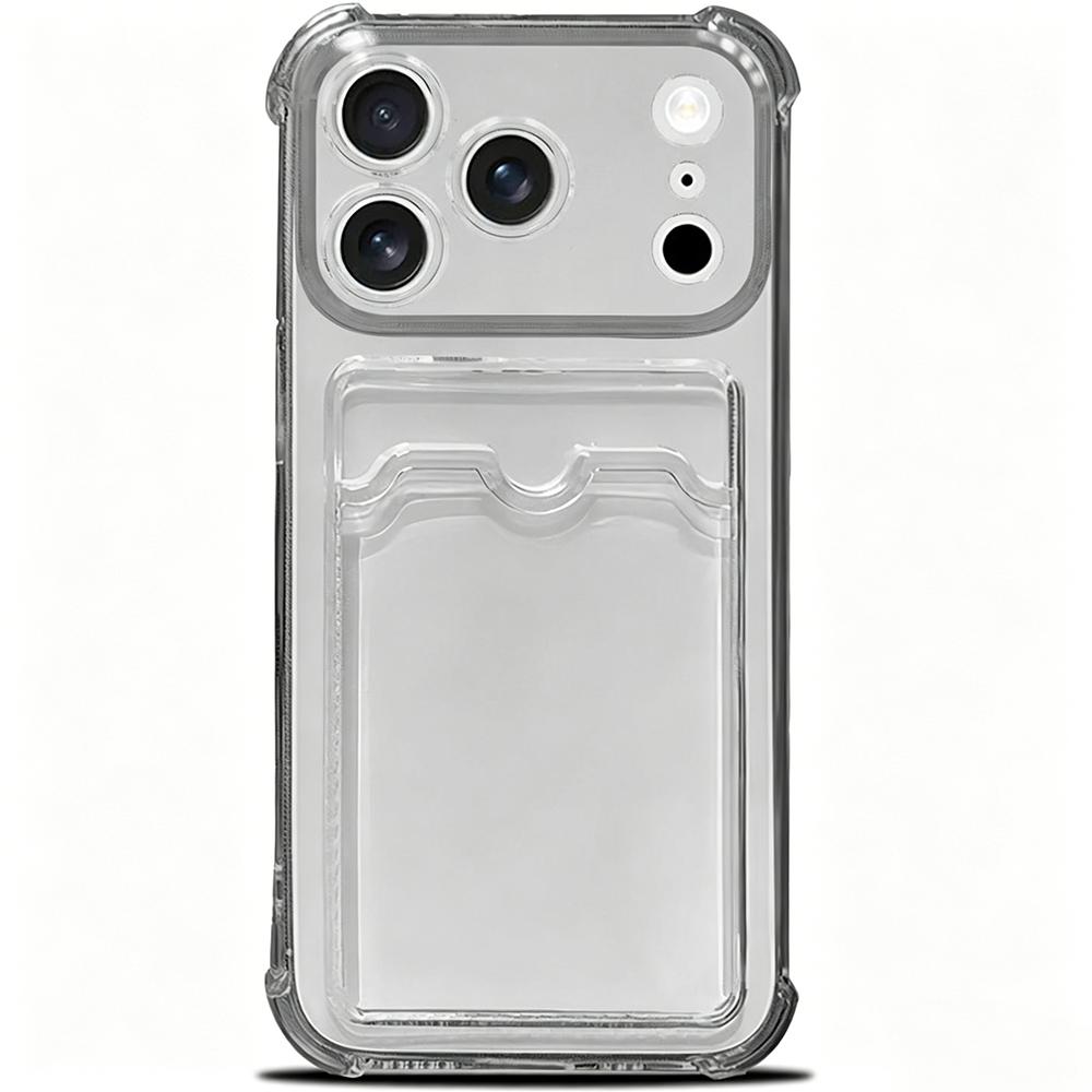 Clear Wallet Card Holder Case for Iphone Air 17 E 16 Pro Max 15 Plus 14 13 12 Mini 11 Xr Xs Max 17Pro Shockproof Slim Fit Protective Soft Wallet Cover