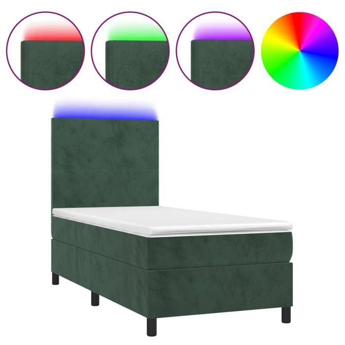 VidaXL Slatted Bed Base with LED Mattress, Upholstered Bed, Single Bed, Adult Bedroom Interior Bed, 3135990
