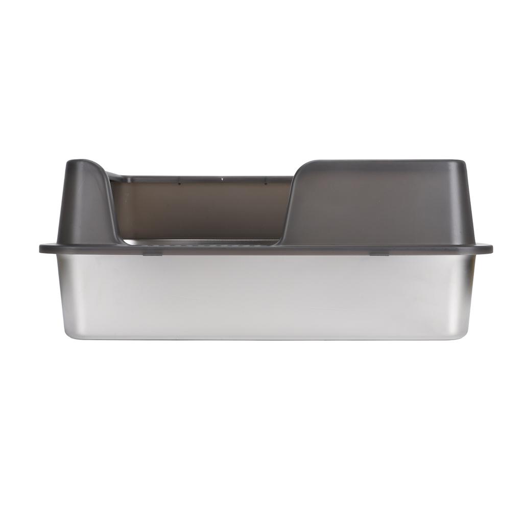 Stainless Steel Litter Box High Sides Anti Splashing Easy To Clean Enclosed Cat Litter Box for