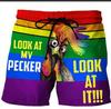 Men's 3D Turkey Head & Banana Print Swim Shorts