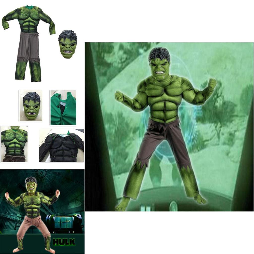 Hulk The Avengers Muscle Mask Costume Boys Cosplay Kids Carnival Clothes Fantasy
