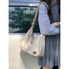 Soft PU Leather Women's Shoulder Bags College Girls Underarm Crossbody Bag Casual Solid Color Female Tote Handbags with Pendant
