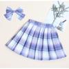 Summer JK Plaid Skirt Girls' Half Length Skirt High Waist Mid Size Children's Versatile and Fashionable Short Skirt