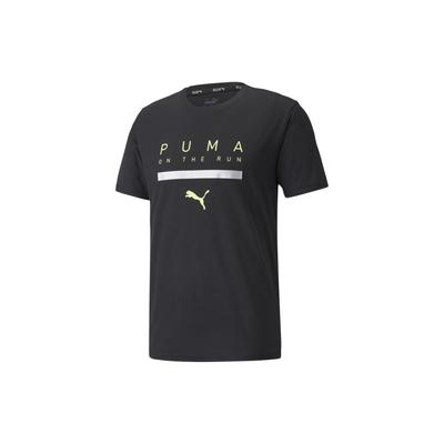Run Logo Short Sleeve Tee Men Tops Black 520855-01