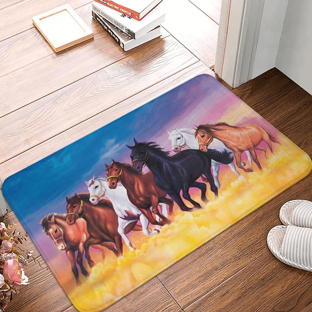 Horse Floor Door Kitchen Bathroom Mats Anti-Slip Outdoor Animal Doormat Living Room Entrance Rug Carpet Footpad