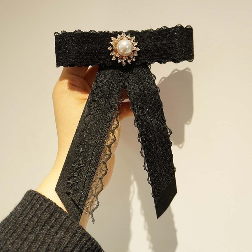 Tassels Pearls Tie Rhinestone Decoration Shirt Tie Hand-beaded Lace Necktie JK Uniform Decoration