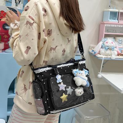 Spitze Transparente Tasche Wellenpunkt Umhängetasche für Mittelschüler