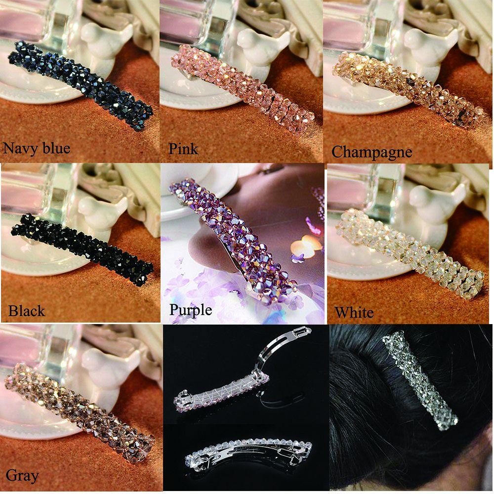 Girls Women Bling Hair Clip Crystal Rhinestone Barrette Hairpin