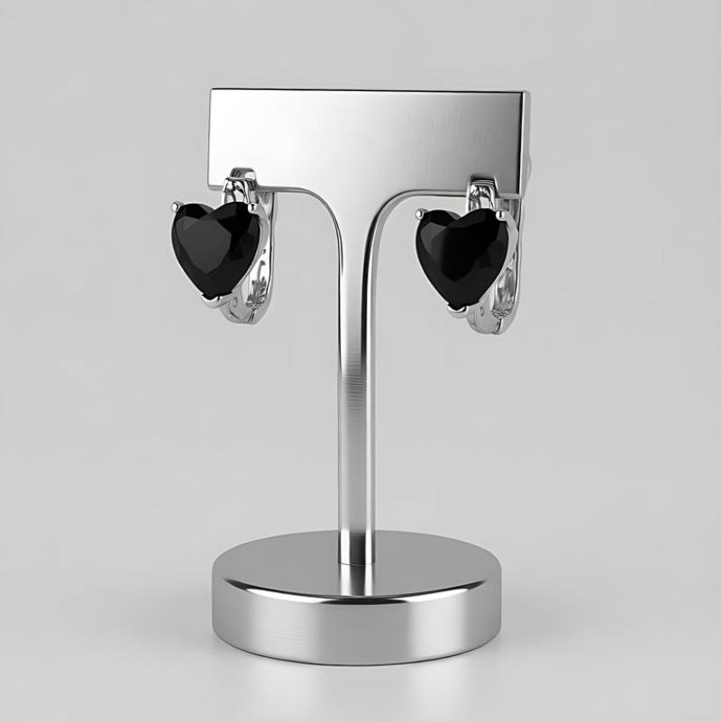 Black Awn Jewelry Black Jewelry Black Stone Hoop Earrings