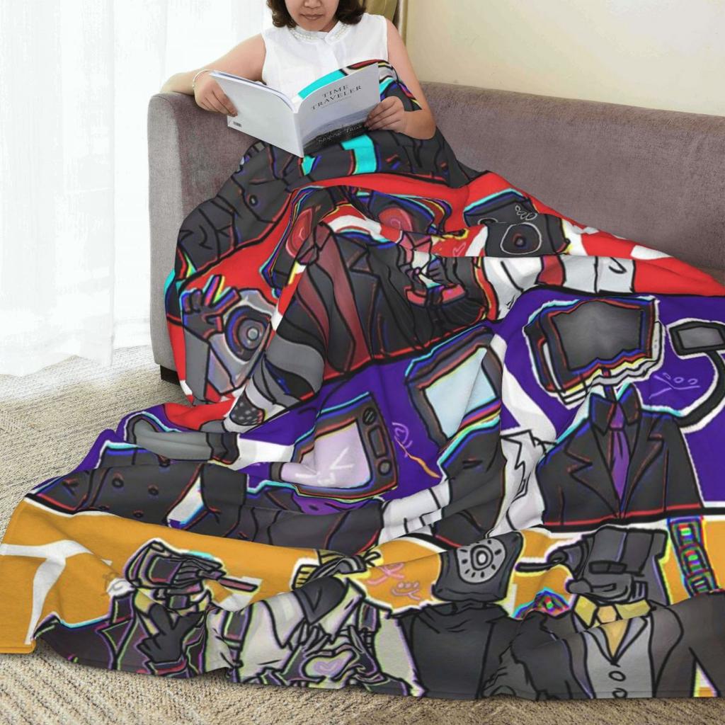 Skibidi Toilet Funny Blankets Flannel Sofa Throw Blanket Warm Throw Blankets for Home Bedroom Outdoor Throws Bedspread Quilt