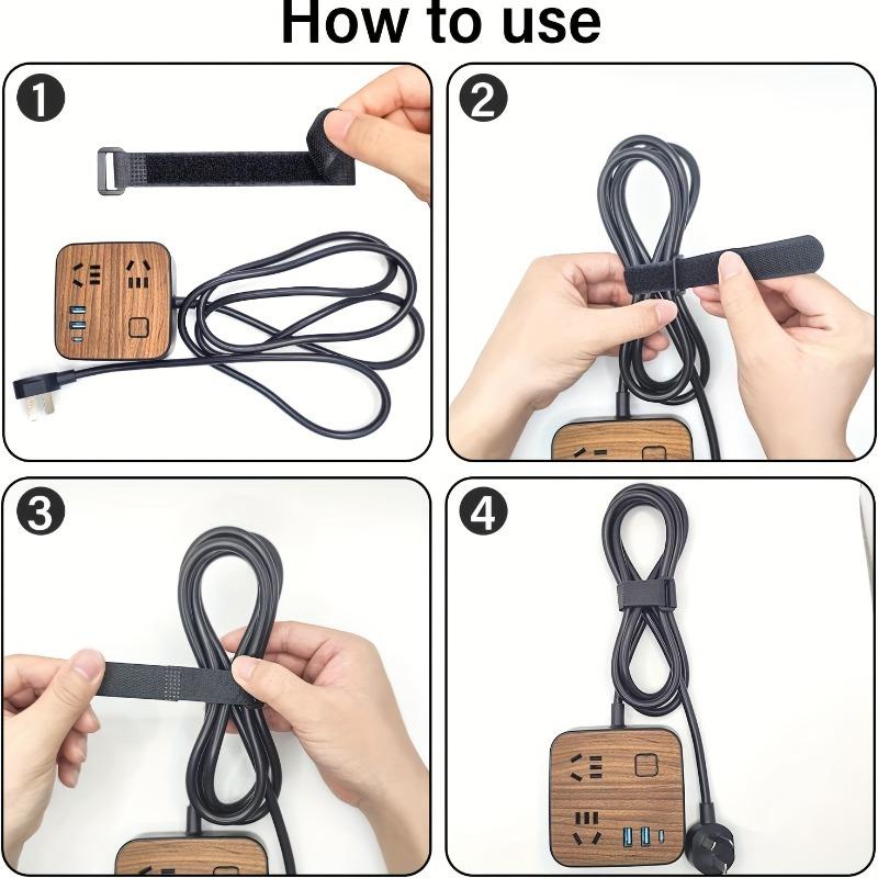 5/10Pcs Reusable Hook and Loop Straps Fastening Cable Ties Cable Straps Nylon Securing Wire Cord Ties Organizer Fastener Tape