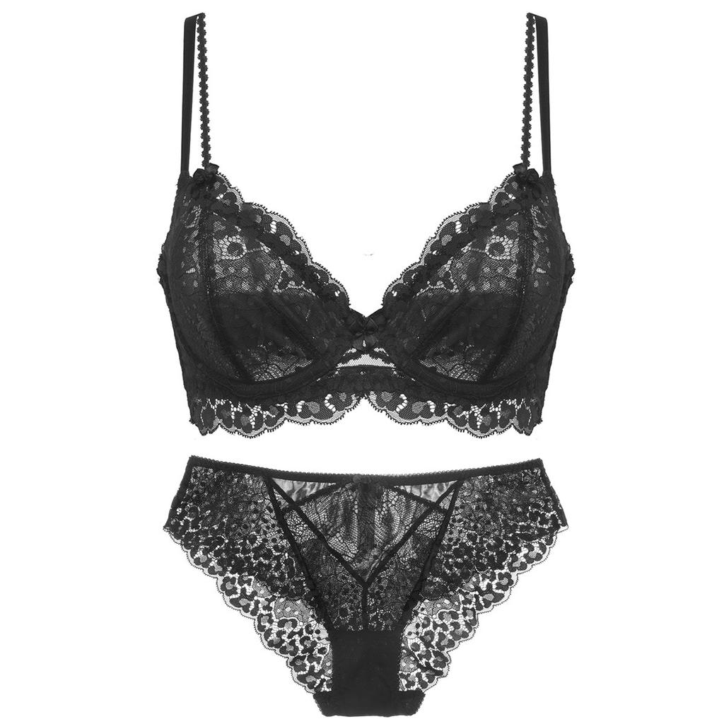 Women's Underwear Triangle Cup Bra Set Sexy Lace Slim Bra Bra