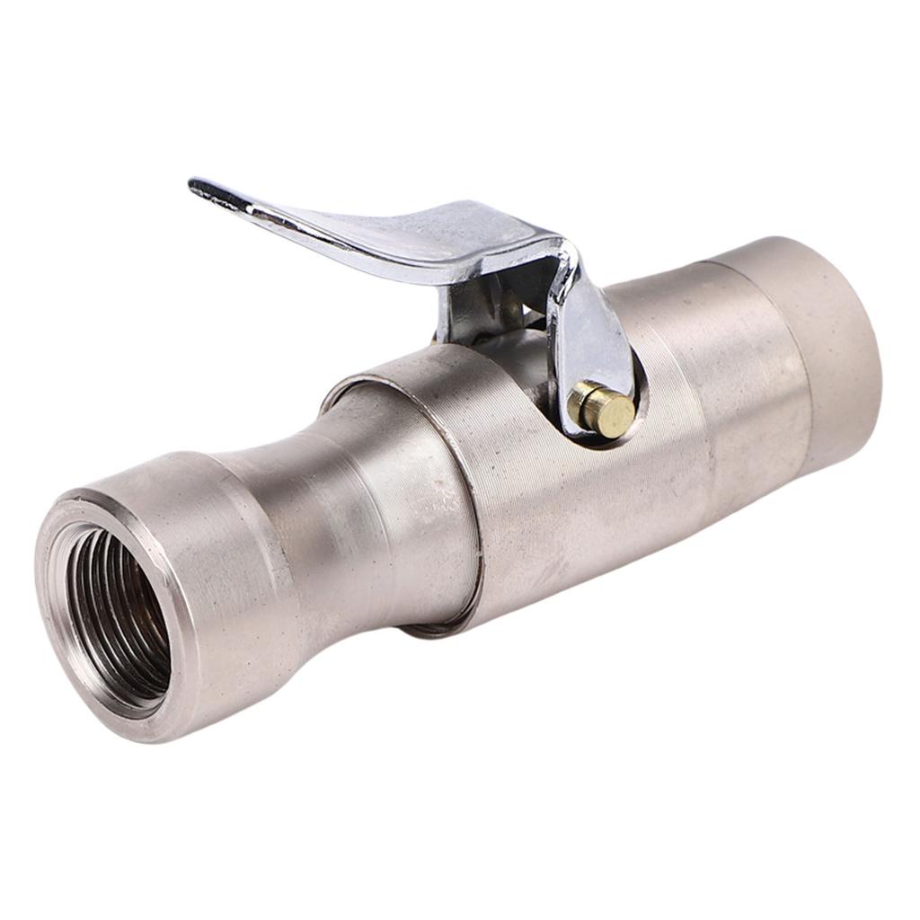 Locking   Chuck 300 PSI 1Celsius4in FNPT Heavy Duty Closed   Brass Straight Lock On Tire Chuck for Tire Inflator Gauge