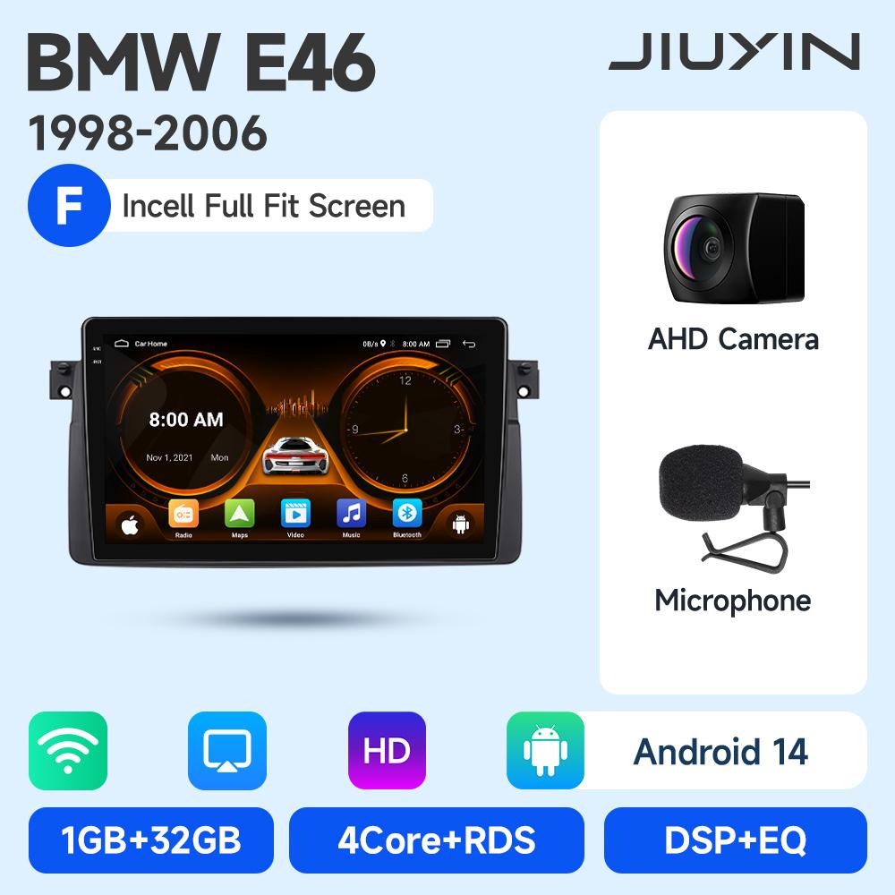 JIUYIN Android 15 Wireless Carplay Auto Car Radio Stereo Multimedia Player For BMW E46 M3 318 320 325 330 335 1998-2006 IPS