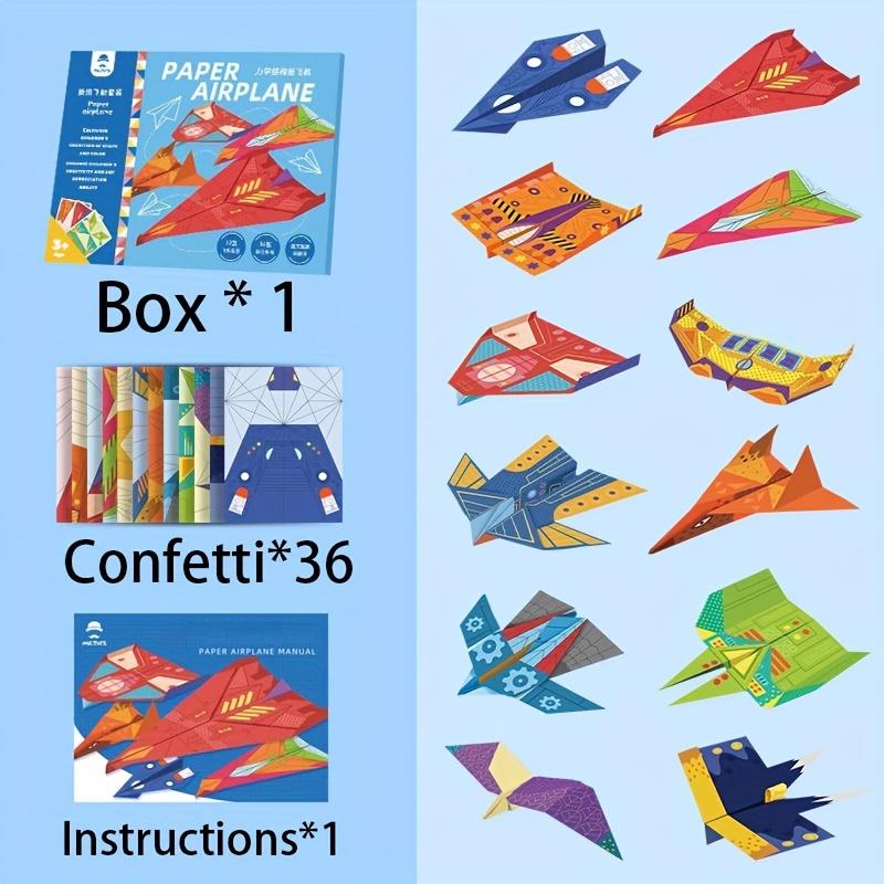 

Творческий бумажный самолетик-оригами ручной работы со встроенными линиями сгиба, руководство по 3D-оригами своими руками — лучший подарок на Рождество и день рождения 12 models/36 origami sheets