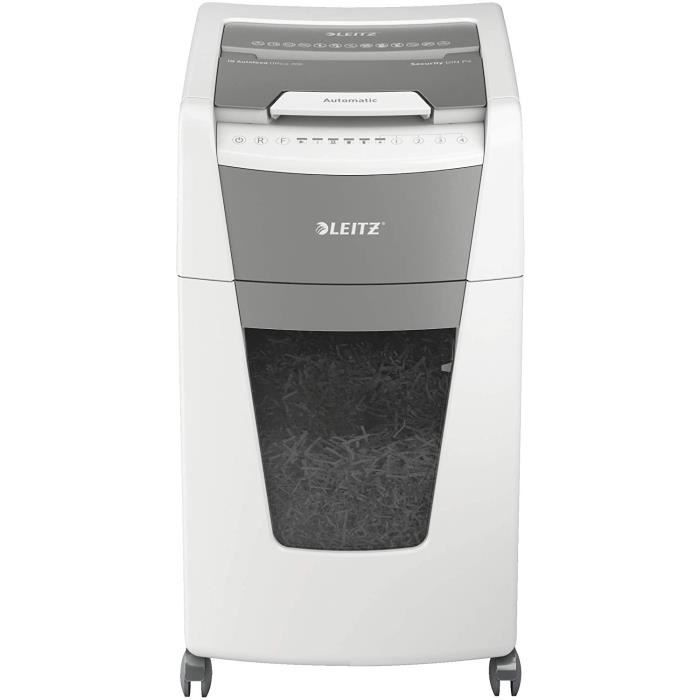 Destructeur De Documents - LEITZ - IQ AutoFeed OfficePro 300 P4 - Coupe Croisée - 60L - Silencieux